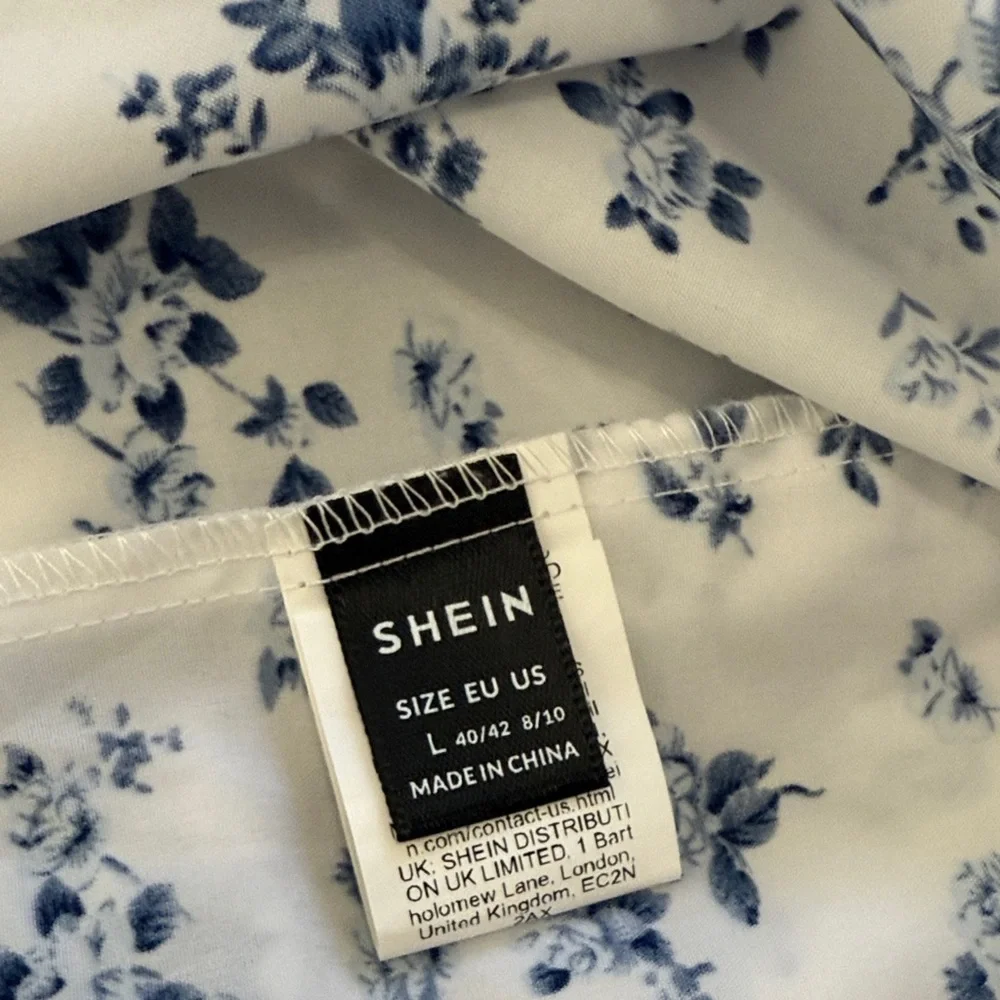 SHEIN Blue Floral Maxi Dress Large - Picture 8 of 9